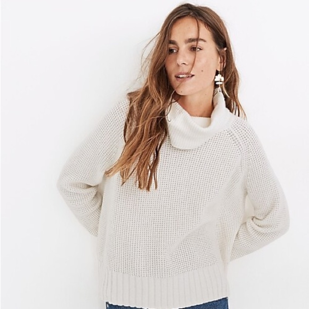 Madewell Eastbrook Turtleneck Cross-Back Sweater in Cotton-Merino Yarn S*